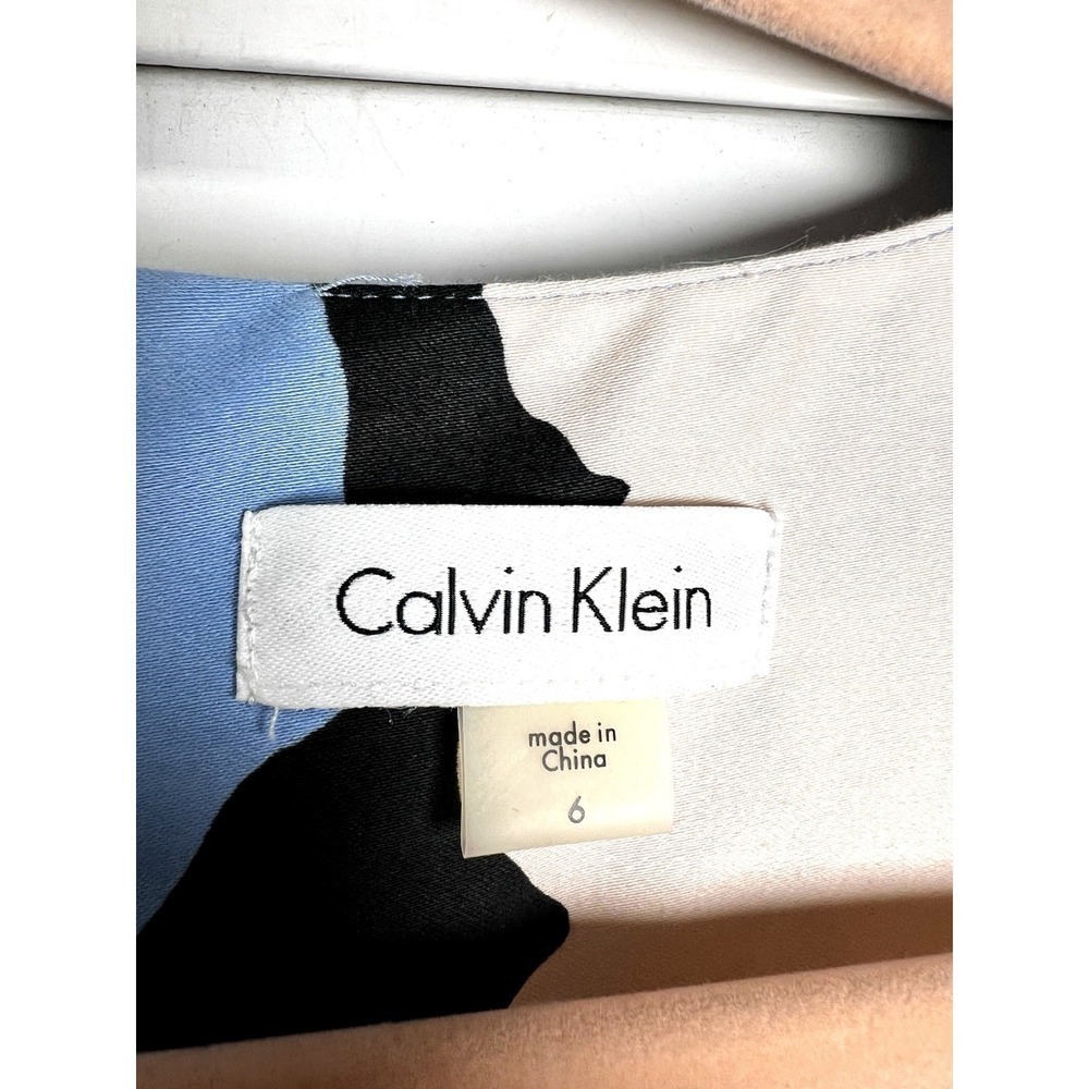 Calvin Klein Floral Colorful Sleeveless Pleated A-Line Flare Dress Size 6 NWT - Picture 2 of 8